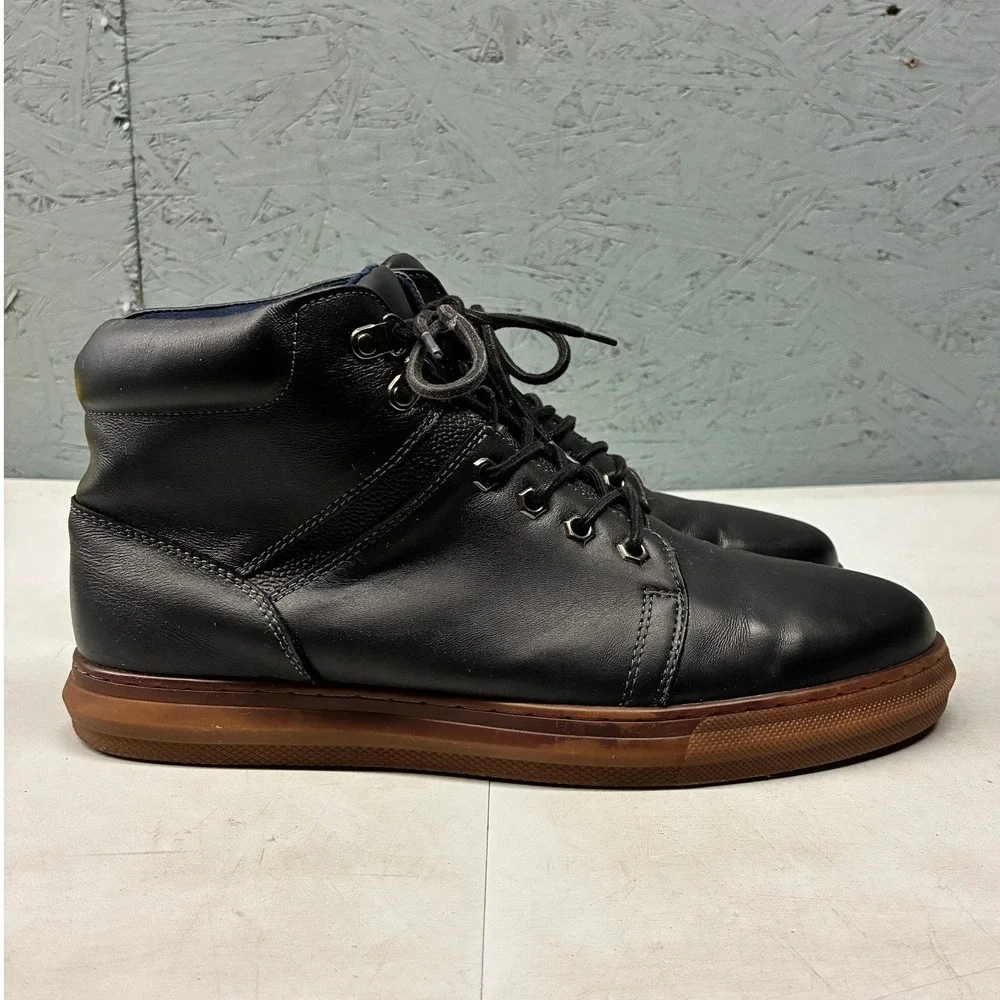 Arkbird Chukka Boots Men's 10.5 Black Leather Mid Top Lace Up Casual Work